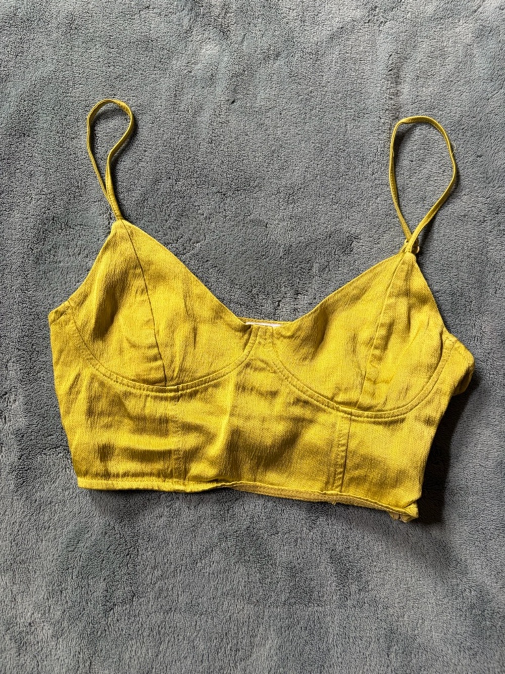 Zara Mustard Yellow Cropped Cami